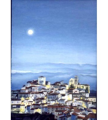 Paese al chiaro di luna
